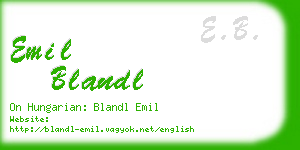 emil blandl business card